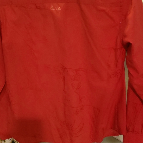 Additions by Chico's Cherry Red Oxford Shirt - Picture 4 of 4